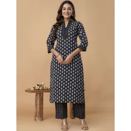 Anouk Women Ethnic Motifs Printed Regular Pure Cotton Kurta with Palazzos-picture-39