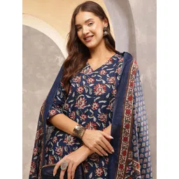 Anouk Women Ethnic Motifs Printed Regular Pure Cotton Kurta with Trousers & With Dupatta-picture-18