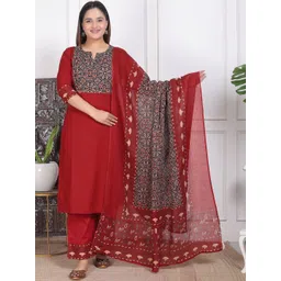 Anouk Women Ethnic Motifs Printed Regular Pure Cotton Kurta with Trousers & With Dupatta-picture-27