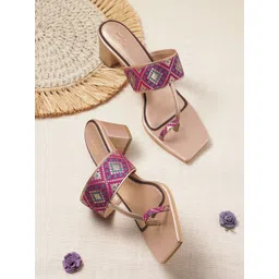 Anouk Women Ethnic Motifs Woven Design One-Toe Block Heels-picture-24