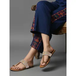 Anouk Women Ethnic T-Strap Flats with Buckles-picture-15