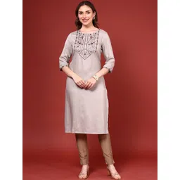 Anouk Women Floral Embroidered Flared Sleeves Thread Work Kurta-picture-19