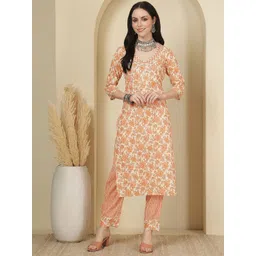 Anouk Women Floral Embroidered Regular Kurta with Trousers-picture-22