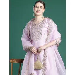 Anouk Women Floral Embroidered Regular Liva Kurta with Trousers & With Dupatta-picture-36