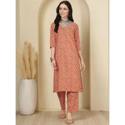 Anouk Women Floral Embroidered Regular Thread Work Kurta with Trousers-picture-10