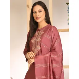 Anouk Women Floral Embroidered Regular Thread Work Kurta with Trousers & Dupatta-picture-32