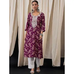 Anouk Women Floral Embroidered Thread Work Kurta-picture-27