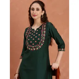 Anouk Women Floral Embroidered Thread Work Kurta-picture-20