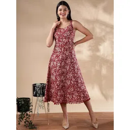 Anouk Women Floral Print A-Line Midi Dress-picture-29