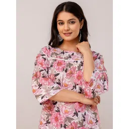 Anouk Women Floral Print Bell Sleeve Cotton Top-picture-31
