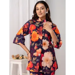 Anouk Women Floral Print Mandarin Collar Bell Sleeve Cotton Top-picture-32
