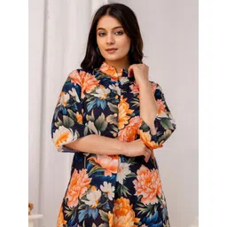 Anouk Women Floral Print Mandarin Collar Cotton Top-picture-37