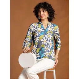 Anouk Women Floral Print Mandarin Collar Top-picture-27