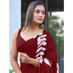 Anouk Women Floral Print Pure Cotton Saree image 3