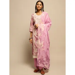 Anouk Women Floral Printed Panelled Thread Work Kurta with Trousers & With Dupatta-picture-35