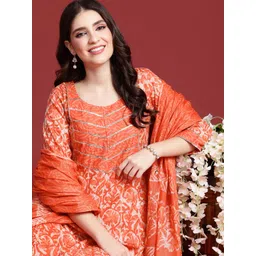 Anouk Women Floral Printed Regular Gotta Patti Pure Cotton Kurta with Trousers & Dupatta-picture-21
