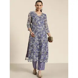 Anouk Women Floral Printed Regular Kurta with Trousers-picture-14