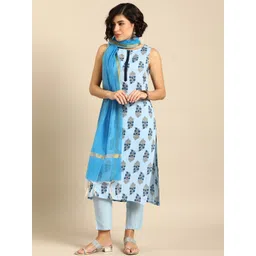 Anouk Women Floral Printed Regular Kurta With Trousers & Dupatta-picture-26