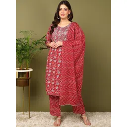 Anouk Women Floral Printed Regular Kurta with Trousers & With Dupatta-picture-11