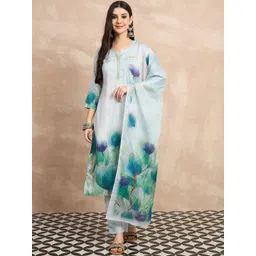 Anouk Women Floral Printed Regular Kurta with Trousers & With Dupatta-picture-10