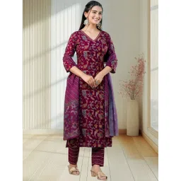 Anouk Women Floral Printed Regular Kurta with Trousers & With Dupatta-picture-27