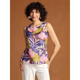 Anouk Women Floral Printed Round Neck Sleeveless Top-picture-24