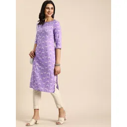 Anouk Women Floral Printed Round Neck Straight Kurta-picture-25