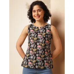 Anouk Women Floral Printed Sleeveless Cotton Top-picture-40
