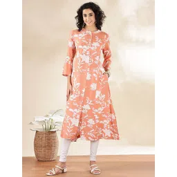 Anouk Women Floral Printed Thread Work Kurta image 1