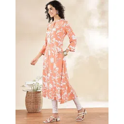 Anouk Women Floral Printed Thread Work Kurta image 5