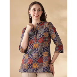 Anouk Women Floral Printed V-Neck Pure Cotton Kurti-picture-38