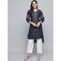 Anouk Women Geometric Yoke Design Mirror Work Kurta-picture-16