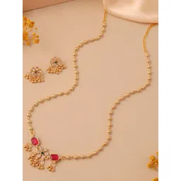 Anouk Women Gold-Plated AD Brass Necklace, Bangles & Mangalsutra Jewellery Set-picture-15