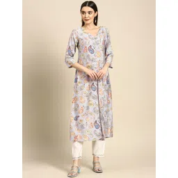 Anouk Women Lavender Paisley Printed Kurta-picture-41