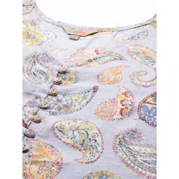 Anouk Women Lavender Paisley Printed Kurta image 3
