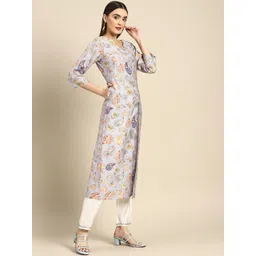 Anouk Women Lavender Paisley Printed Kurta image 4