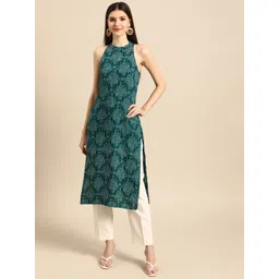 Anouk Women Navy Blue Ethnic Motifs Printed Kurta-picture-32