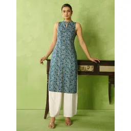 Anouk Women Paisley Printed Foil Print Festive Straight Kurta-picture-11