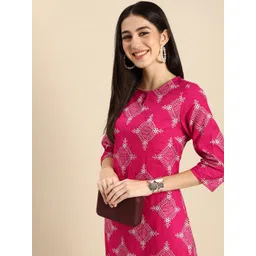 Anouk Women Pink Ethnic Motifs Printed Kurta-image-23