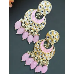 Anouk Women Pink Meenakari Drop Earrings-image-40