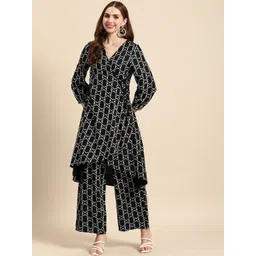 Anouk Women Printed Angrakha Kurta with Palazzos-picture-38