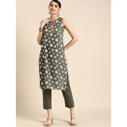 Anouk Women Printed Pure Cotton Kurta with Trousers-picture-22