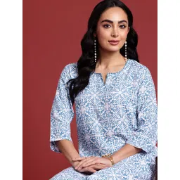 Anouk Women Printed Regular Beads and Stones Pure Cotton Kurta with Trousers-picture-37