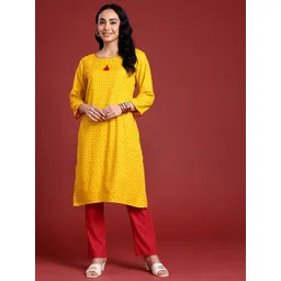 Anouk Women Printed Regular Kurta with Trousers image 4