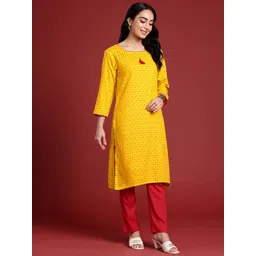 Anouk Women Printed Regular Kurta with Trousers image 5