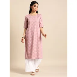 Anouk Women Printed Regular Pure Cotton Kurta with Palazzos-picture-23