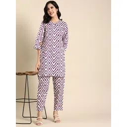 Anouk Women Printed Regular Pure Cotton Kurta with Trousers-picture-19