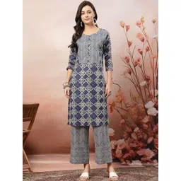 Anouk Women Printed Regular Pure Cotton Kurta with Trousers-picture-17