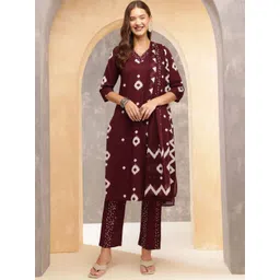 Anouk Women Printed Regular Pure Cotton Kurta with Trousers & With Dupatta-picture-22