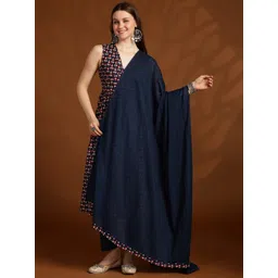 Anouk Women Printed Regular Pure Cotton Kurta with Trousers & With Dupatta-picture-20